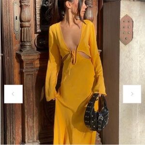 Rumored Vibrant Yellow Long Sleeve Dress
